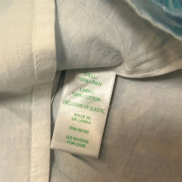 Lilly Pulitzer Blue and White Patterned linen Dress - Picture 6 of 7